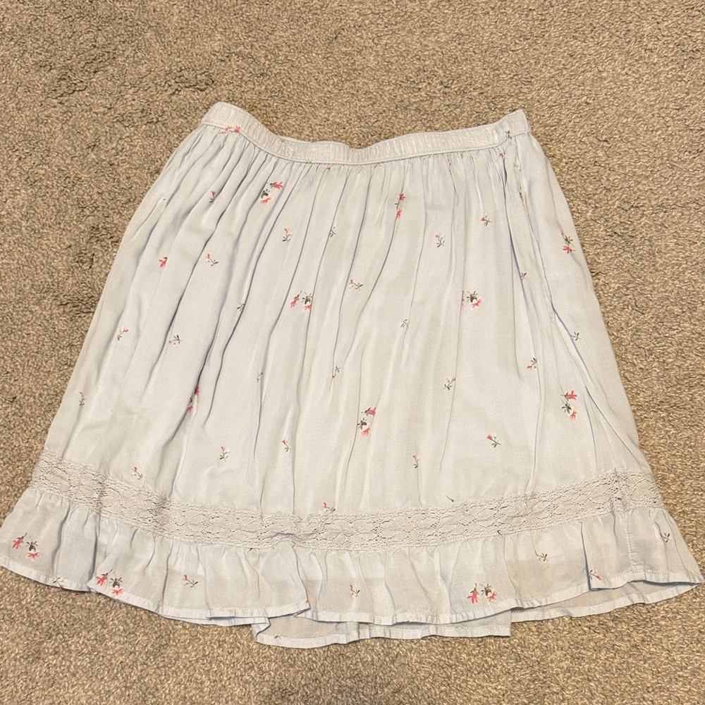 Floral Print Abercrombie Women's Skirt - Light Blue